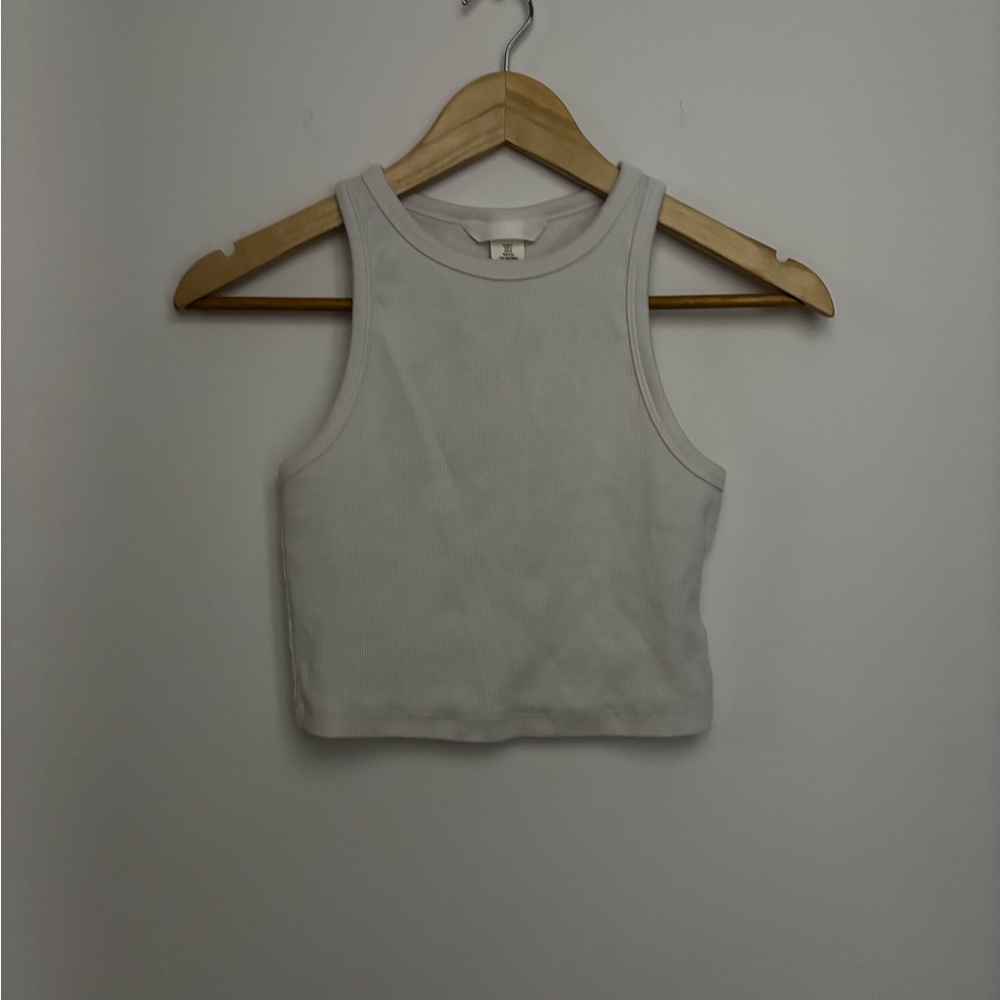 H&M White ribbed Tank Top